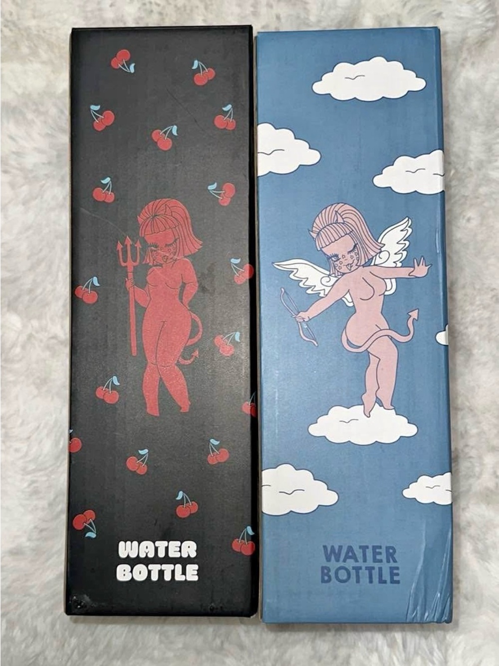 Valfre Angel & Devil Water Bottle Set - Black and Blue